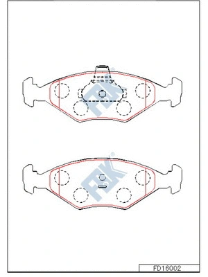 Kit de plaquettes de frein, frein à disque FBK FD16002