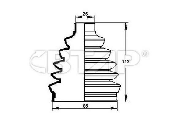 Joint-soufflet, arbre de commande BTAP BVC502-005