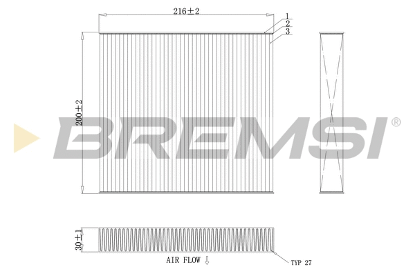 Filtre, air de l'habitacle BREMSI FC0855C