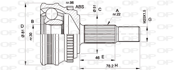 Jeu de joints, arbre de transmission OPEN PARTS CVJ5185.10