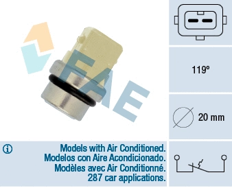 Contact thermique, voyant avertisseur de liquide de refroid. FAE 35310