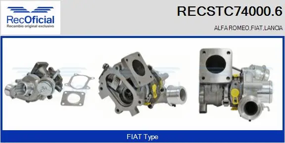 Turbocompresseur, suralimentation RECOFICIAL RECSTC74000.6