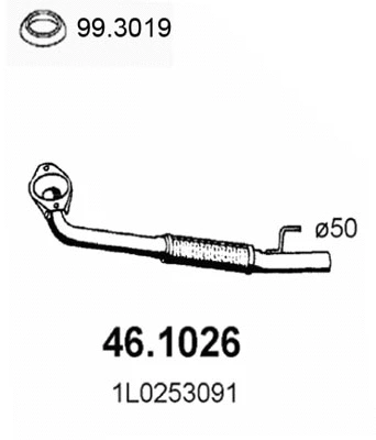 Tuyau d'échappement ASSO 46.1026