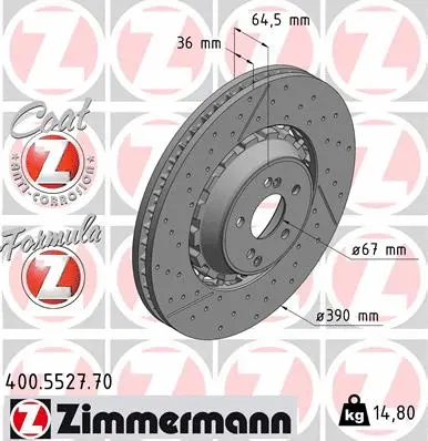 Disque de frein ZIMMERMANN 400.5527.70