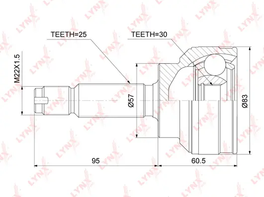 Jeu de joints, arbre de transmission LYNXAUTO CO-3862