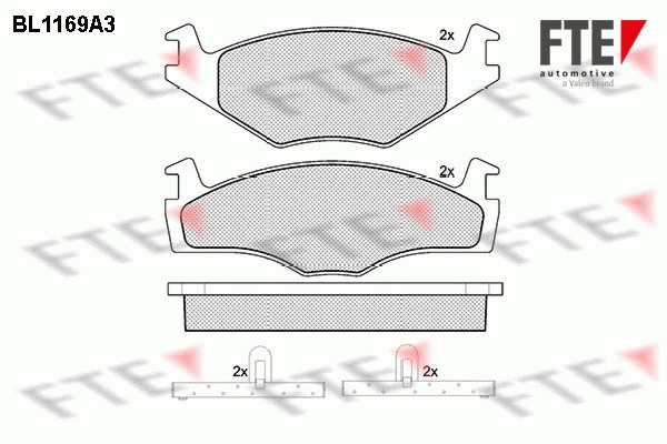 Kit de plaquettes de frein, frein à disque FTE 9010047