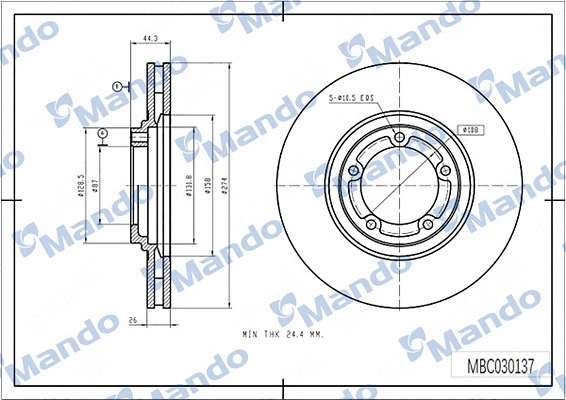 Disque de frein MANDO MBC030137