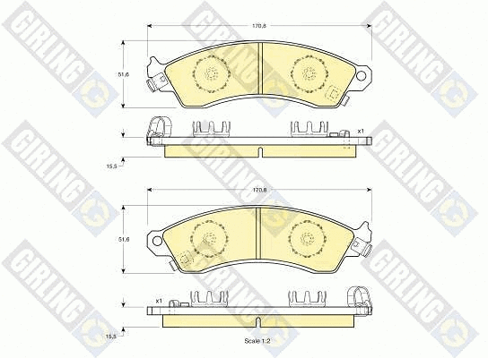 Kit de plaquettes de frein, frein à disque GIRLING 6112269