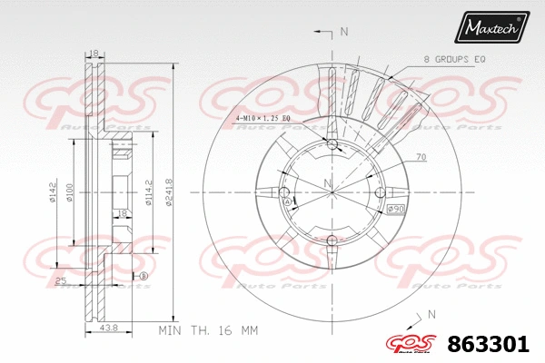 Disque de frein MAXTECH 863301