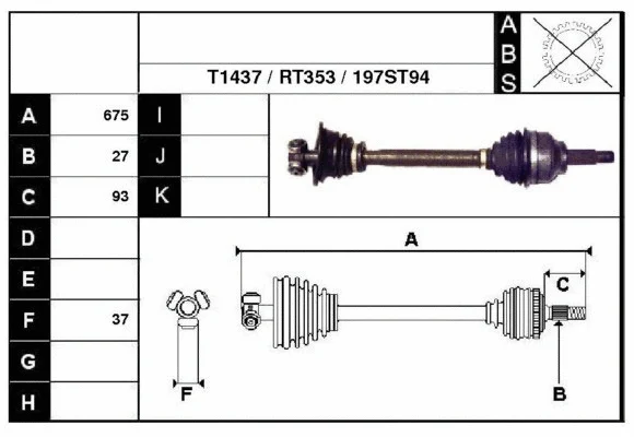 Arbre de transmission Technika 38197