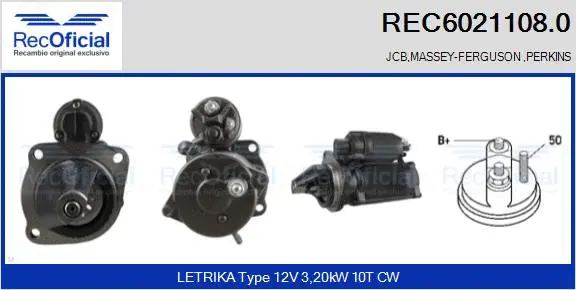 Démarreur RECOFICIAL REC6021108.0