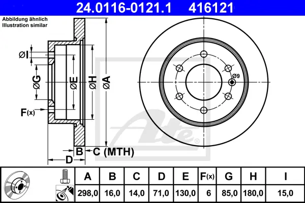 Disque de frein ATE-APAC 24.0116-0121.1