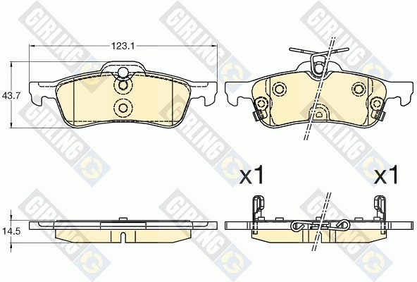 Kit de plaquettes de frein, frein à disque GIRLING 6135882