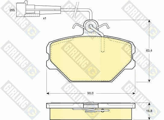 Kit de plaquettes de frein, frein à disque GIRLING 6108331
