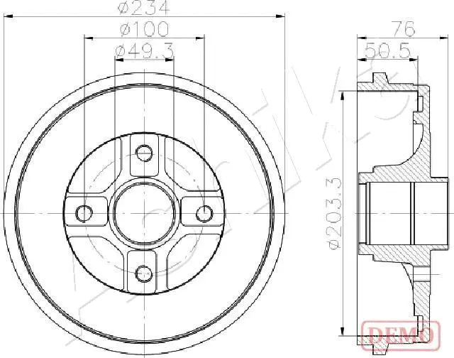 Tambour de frein ASHIKA 56-00-0710C
