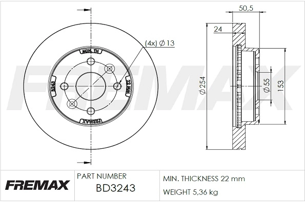 Disque de frein FREMAX BD-3243