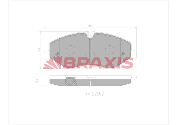 Kit de plaquettes de frein, frein à disque BRAXIS AA0679