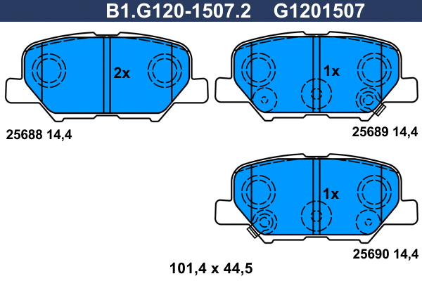 Kit de plaquettes de frein, frein à disque GALFER B1.G120-1507.2