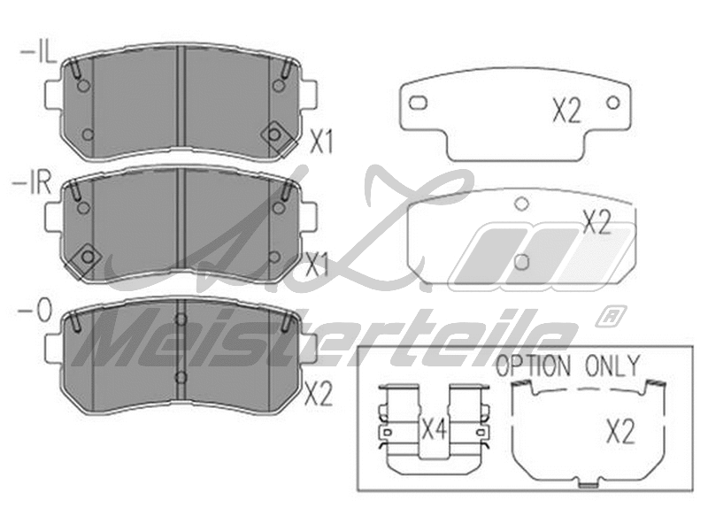 Kit de plaquettes de frein, frein à disque A.Z. Meisterteile AZMT-44-022-2035