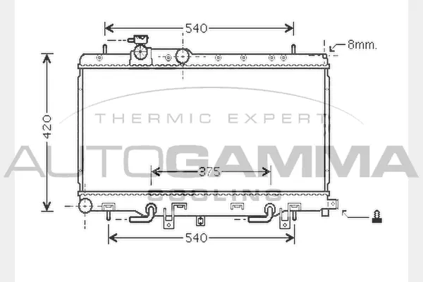 Radiateur, refroidissement du moteur AUTOGAMMA 104315