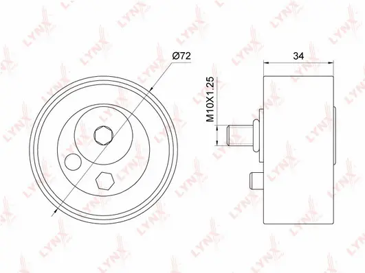 Poulie de tension, courroie crantée LYNXAUTO PB-1166