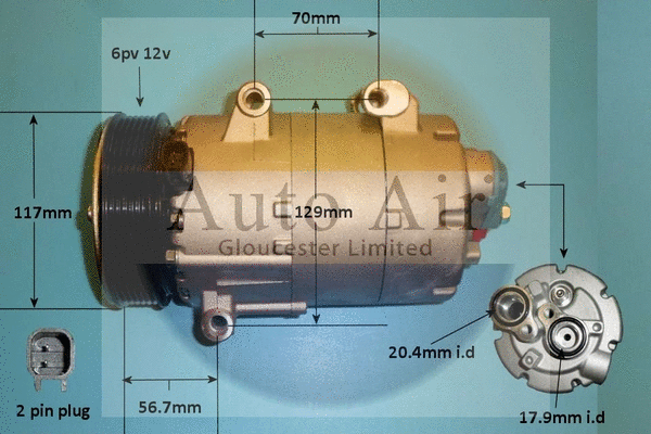 Compresseur, climatisation AUTO AIR GLOUCESTER 14-1139P