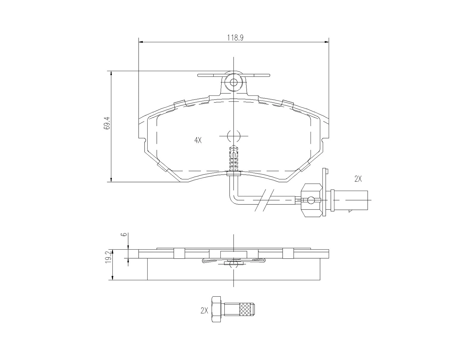 Kit de plaquettes de frein, frein à disque A.Z. Meisterteile AZMT-44-022-1105