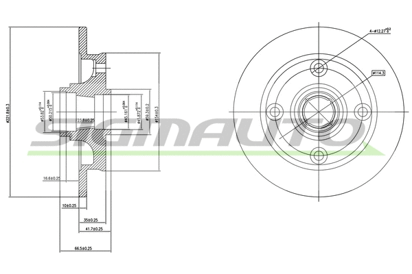 Disque de frein SIGMAUTO DBA651S