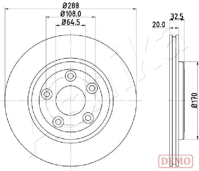 Disque de frein ASHIKA 61-00-0315C