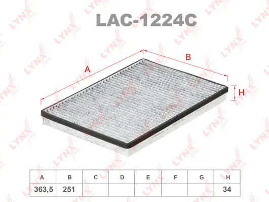 Filtre, air de l'habitacle LYNXAUTO LAC-1224C