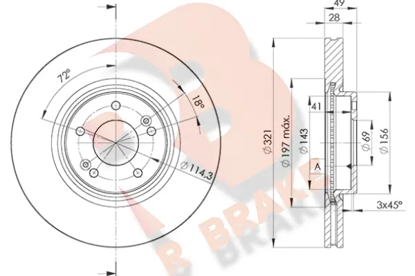 Disque de frein R BRAKE 78RBD24051
