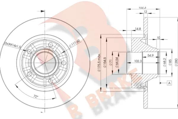 Disque de frein R BRAKE 78RBD16846