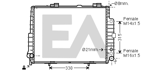 Radiateur, refroidissement du moteur EACLIMA 31R50079