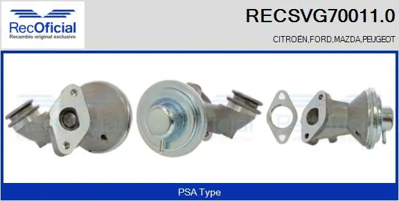 Vanne EGR RECOFICIAL RECSVG70011.0