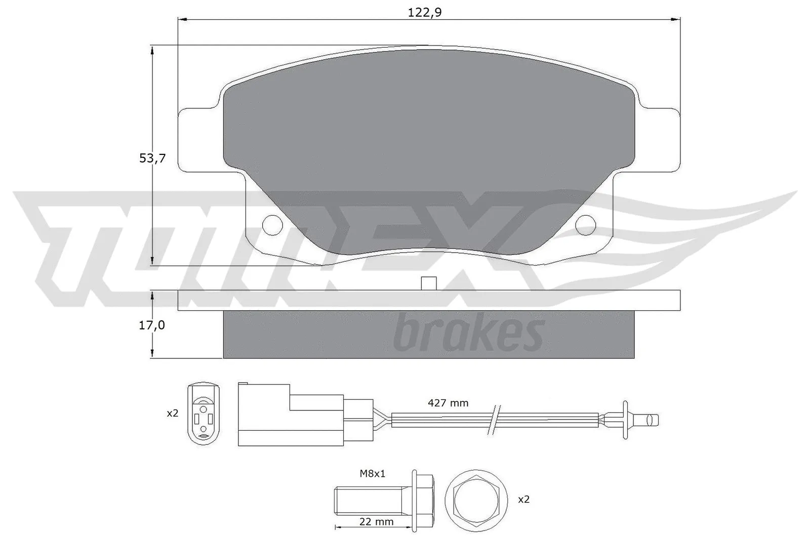 Kit de plaquettes de frein, frein à disque TOMEX Brakes TX 14-75