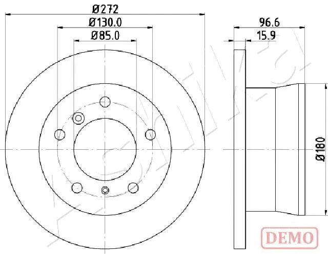 Disque de frein ASHIKA 61-00-0526C