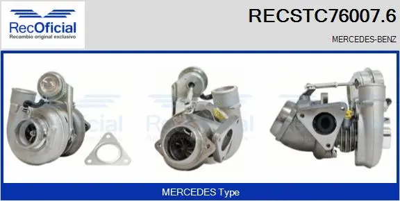 Turbocompresseur, suralimentation RECOFICIAL RECSTC76007.6
