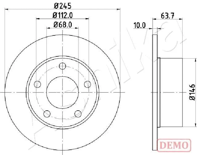 Disque de frein ASHIKA 61-00-0912C