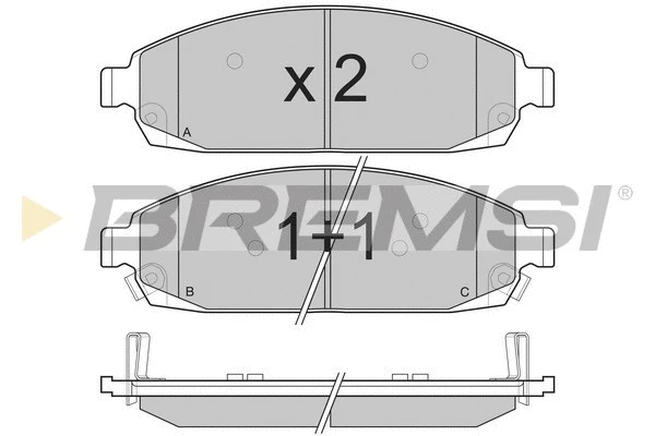 Kit de plaquettes de frein, frein à disque BREMSI BP3238
