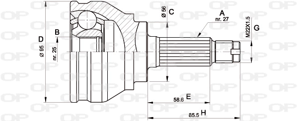 Jeu de joints, arbre de transmission OPEN PARTS CVJ5151.10