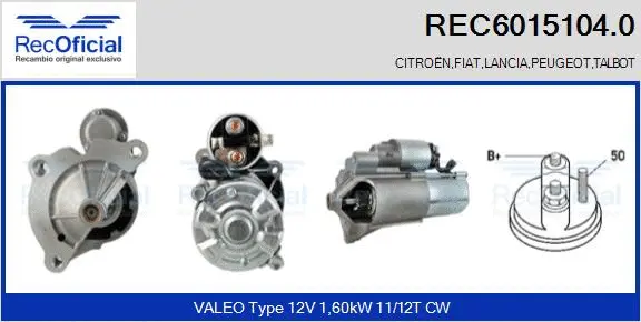 Démarreur RECOFICIAL REC6015104.0