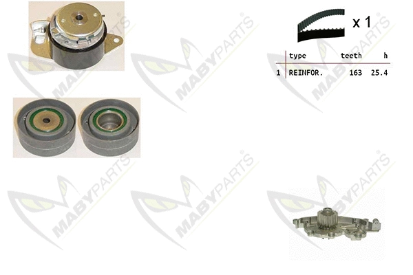 Pompe à eau + kit de courroie crantée MABYPARTS OBKWP0152