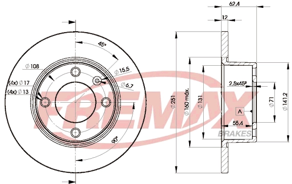 Disque de frein FREMAX BD-7812