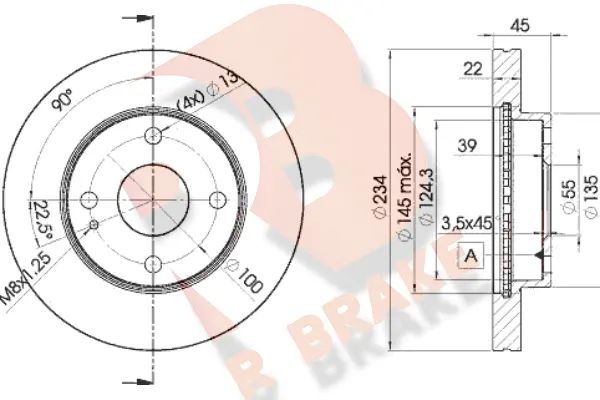 Disque de frein R BRAKE 78RBD23255