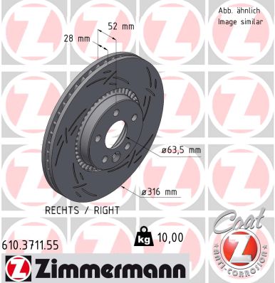 Disque de frein ZIMMERMANN 610.3711.55