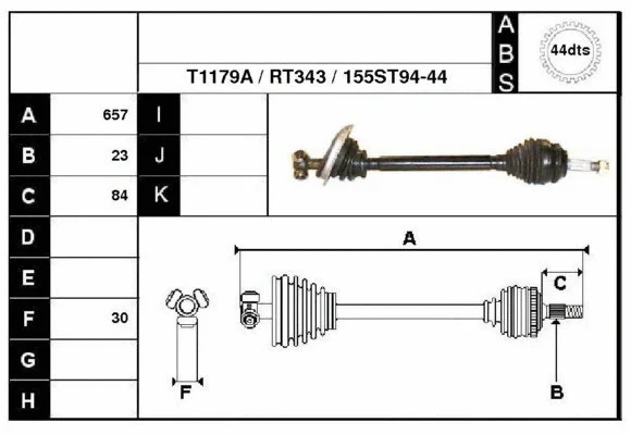 Arbre de transmission Technika 38155A