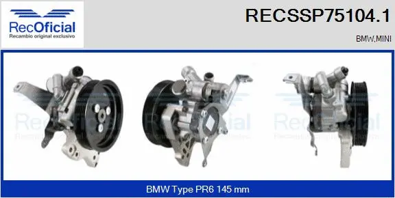 Pompe hydraulique, direction RECOFICIAL RECSSP75104.1