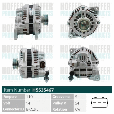 Alternateur HOFFER H5535467