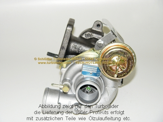 Turbocompresseur, suralimentation SCHLÜTTER TURBOLADER 166-02220