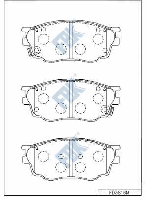 Kit de plaquettes de frein, frein à disque FBK FD3816M
